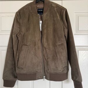 Abercrombie & Fitch Vegan Suede Bomber Jacket
